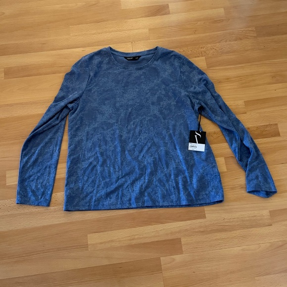 Simply Vera Vera Wang Blue Long Sleeve Tee - Picture 1 of 6